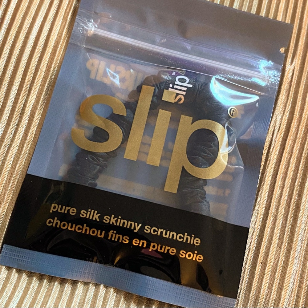 SLIP SKINNY PURE SILK HAIR TIE BLACK 1pc